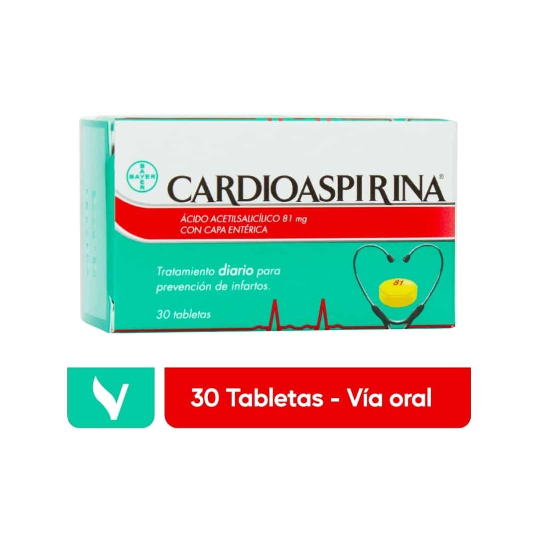 CARDIOASPIRINA 81MG 30 Tabletas - Imagen 2