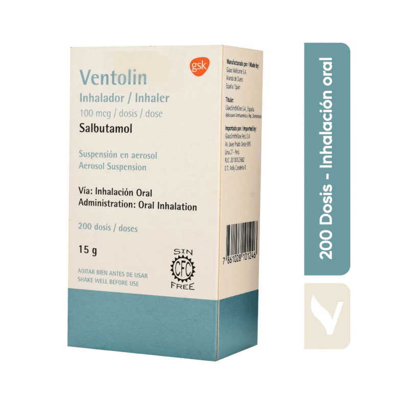 VENTOLIN INHALADOR 100MCG X 200 DOSIS - Image 2