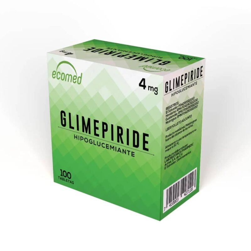 GLIMEPIRIDE ECOMED 4mg 100 Tabletas